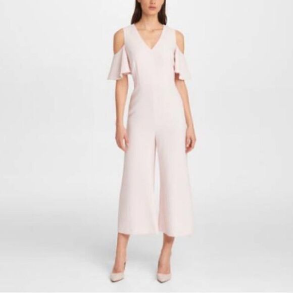 Karl Lagerfeld Pink Cold shoulder jumpsuit.Size 2 - Picture 1 of 14